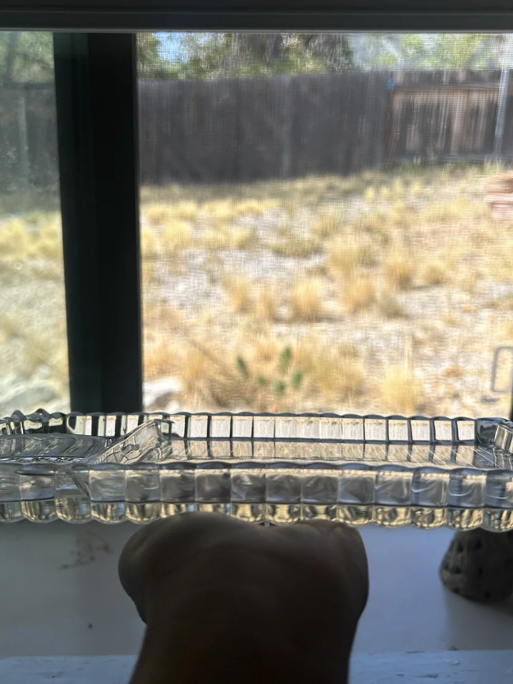 Vintage Ball And Rib Glass Tray
